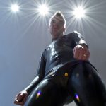Rubber Suit from Below With Ceiling Lights